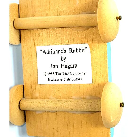 1988 Vintage Victorian-styled "Adrianne's Rabbit" on a Wagon By Jan Hagara - Picture 8 of 8